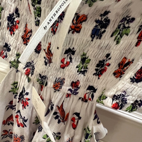 NWT new Anthropologie piper bandeau cutout mini dress medium cream print - Picture 12 of 17